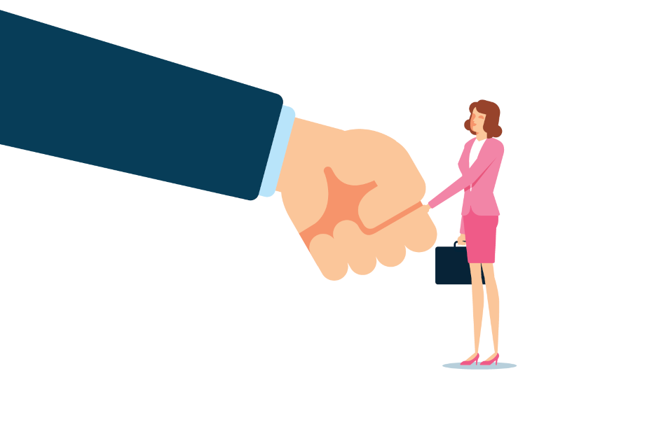 Illustration of a business women shaking hands with a trusted business partner