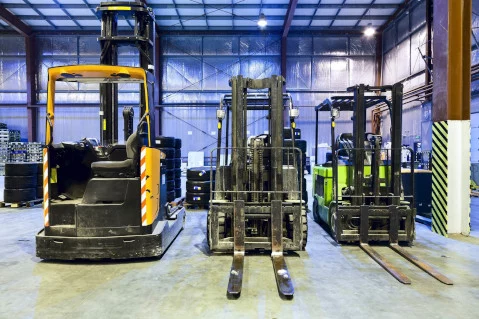 Three different forklift models side-by-side to demonstrate vendor financing