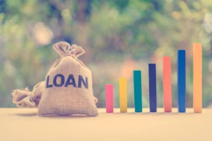 Loan or lending cash to buy asset concept