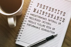 Preventive Maintenance written on notebook concept