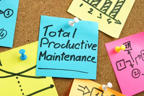 Total productive maintenance TPM on the blue memo